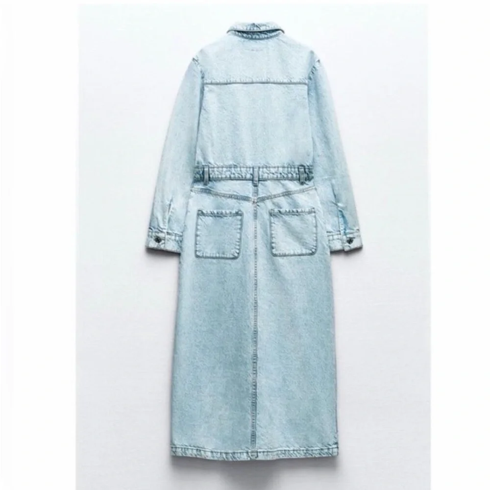 Zara Light Blue Button-Down Midi Dress Medium - Picture 9 of 9